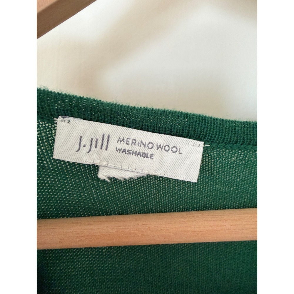 J.Jill Merino Washable Wool Tunic Sweater XL Green Oversized Long Sleeve - Picture 3 of 11